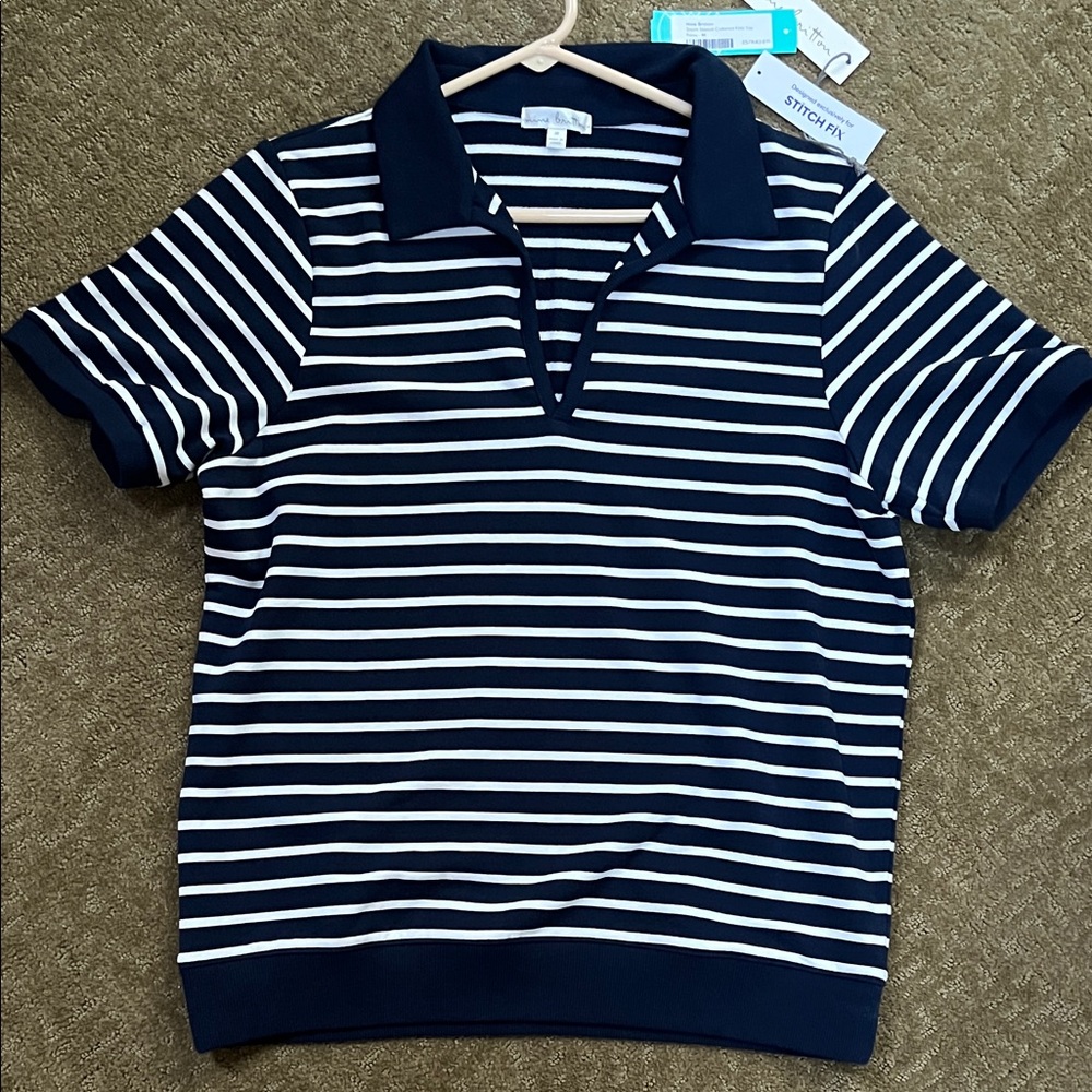 41 Hawthorn Navy and White Striped Top